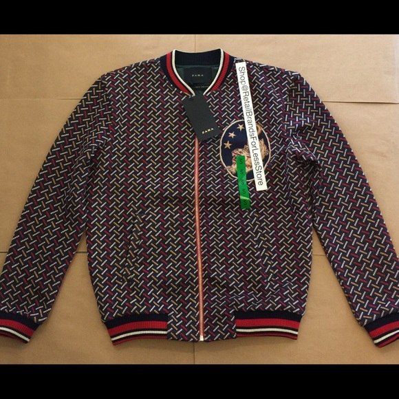 zara man jacquard bomber jacket